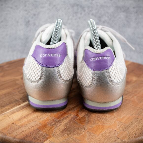 CONVERSE RETRO ONE STAR RUNNING SHOES PURPLE-SILVER-WHITE WOMEN'S SIZE 10 - Picture 4 of 7